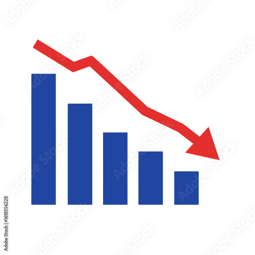 A visual representation of declining financial performance, showing a downward trend.