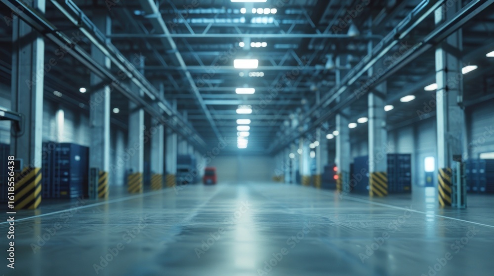 Fototapeta premium Empty industrial warehouse interior