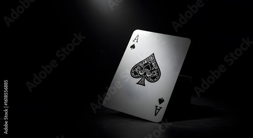 A valuable ace of spades card on a dark background