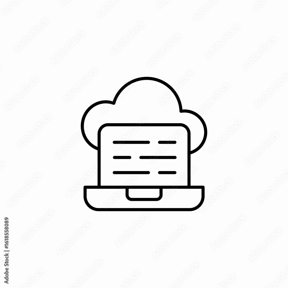 cloud computing laptop icon sign vector cloud computing laptop icon sign vector