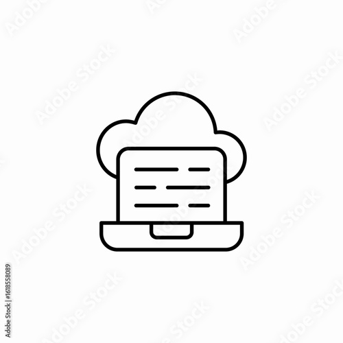 cloud computing laptop icon sign vector