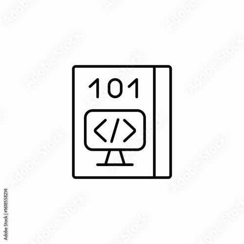 coding book monitor icon sign vector