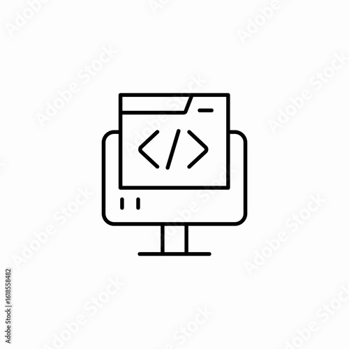 computer code display icon sign vector