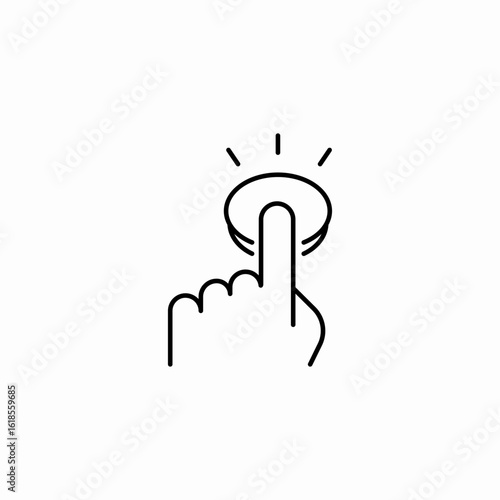 finger pressing button icon sign vector