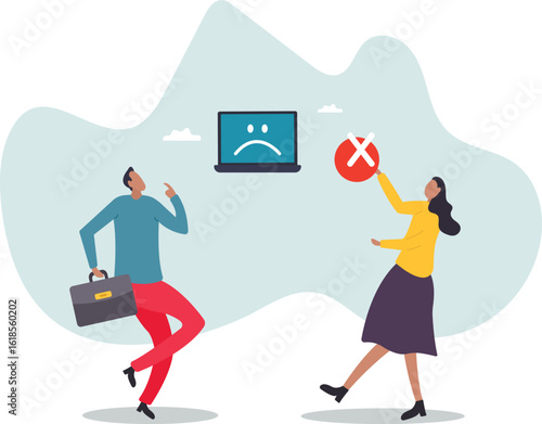 Computer outage, error or failure causing by software update mistake, operating system crash or cyber attack,about a man and his life.