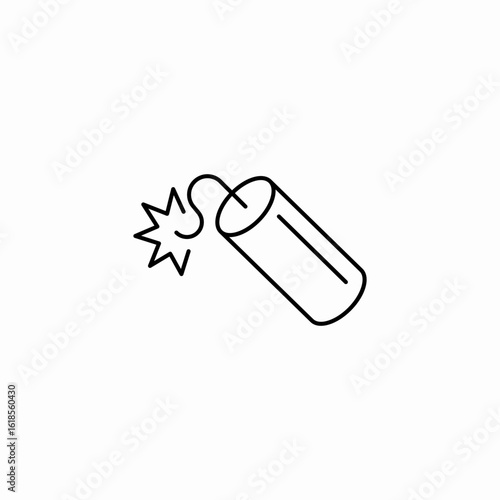 lit dynamite stick icon sign vector