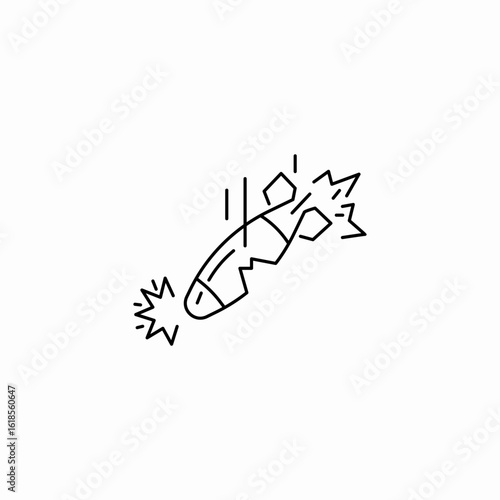missile strike explosion icon sign vector