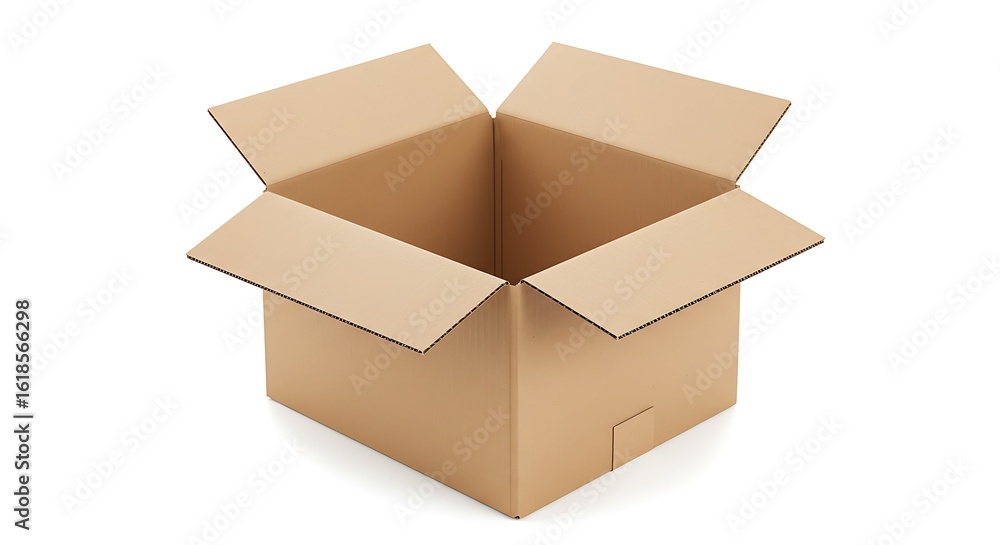 Open cardboard box isolated on white background Open cardboard box isolated on white background