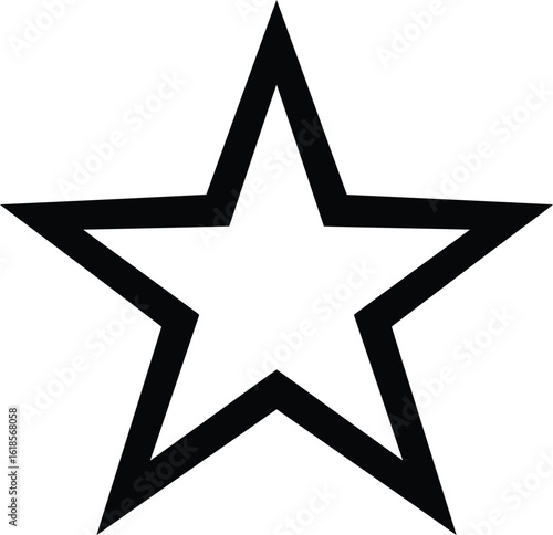 Vector illustration of a black outline star shape isolated on a white background