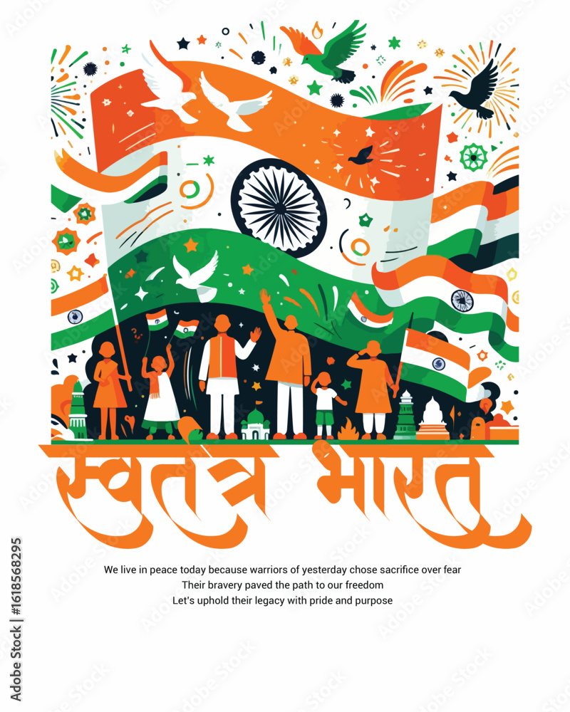 Obraz premium Under the shade of the tricolor, a celebration of patriotism, sacrifice, and unity.