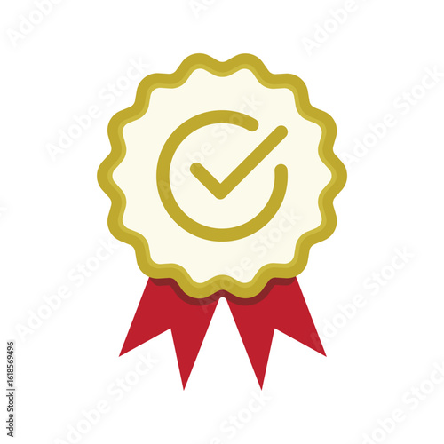 Verified medal icons collection. Approved or certified badge medal symbol. Approval check sign. Containing quality, brand, stamp, inspector checking, award, reward, winner, prize. Vector illustration