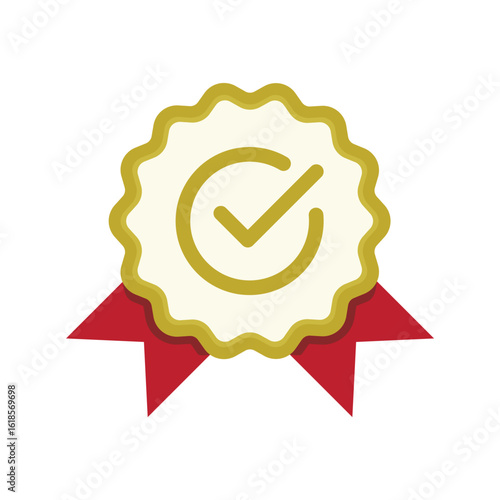 Verified medal icons collection. Approved or certified badge medal symbol. Approval check sign. Containing quality, brand, stamp, inspector checking, award, reward, winner, prize. Vector illustration