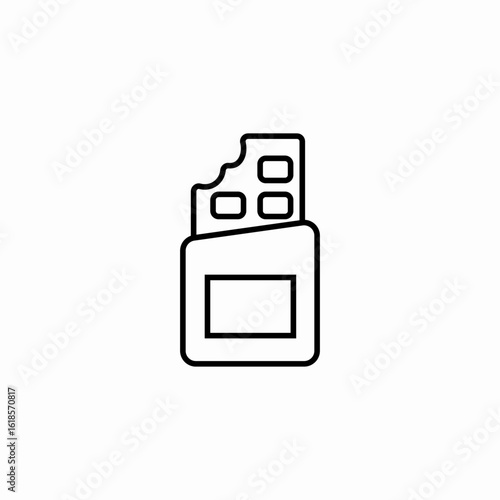 bitten chocolate bar icon sign vector