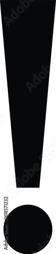 Vector illustration of a bold exclamation mark icon signifying importance or alert, isolated on white background