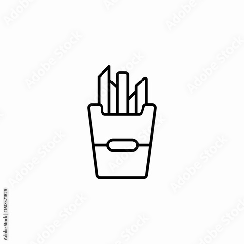french fry box icon sign vector