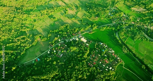 Aerial View of Valley Agriculture Community