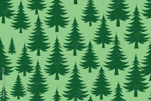  seamless pattern of green christmas trees on a light green background for the holidays vector illustration