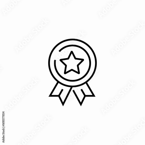 award ribbon star icon sign vector