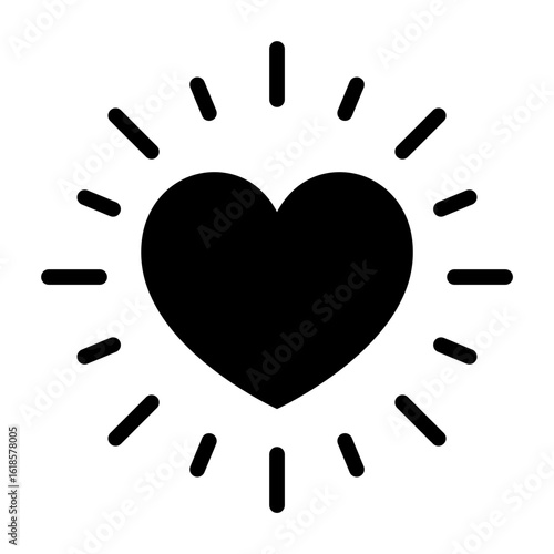 Heart shines icon. Sparkling love symbol. Containing integrity, trust, passion, valentine, honesty, culture, and commitment signs vector illustration.