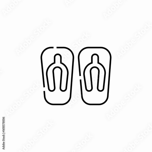 beach footwear sandals icon sign vector