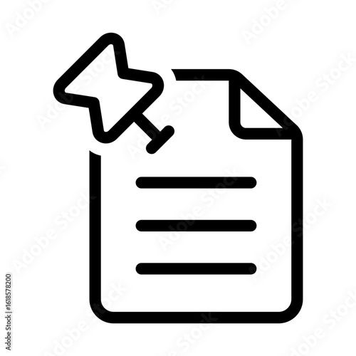 Document push pin icon collections in line style. Office document symbol collection. Containing papers, push pin, archive sign vector illustration