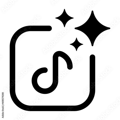 Music AI generate icons in line style. Artificial Intelligence, star sparkle symbol. Digital brain, song, files, media, multimedia, element for app, website and interface signs vector illustration