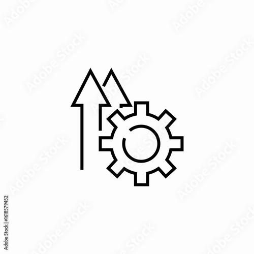 gear up arrows icon sign vector