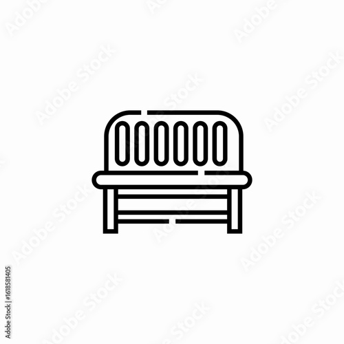 outdoor park bench icon sign vector