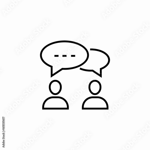 people chatting communication icon sign vector