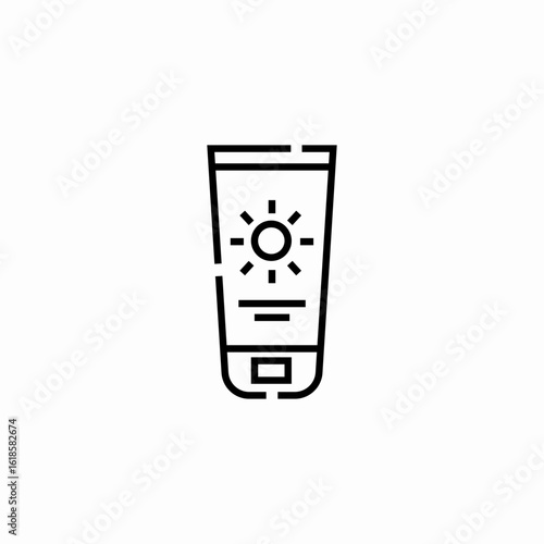 sunscreen lotion bottle icon sign vector