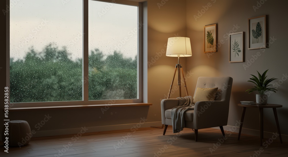 Fototapeta premium Cozy room with window view