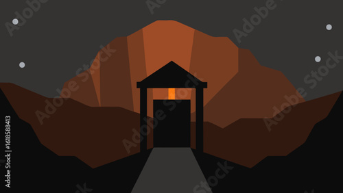 Admire the quiet stillness of a deep dark silent mine creating a mysterious subterranean void