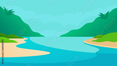 Witness the serene beauty of a secluded lagoon with turquoise water creating a private paradise