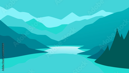 Explore the serene beauty of a turquoise colored alpine lake nestled in majestic mountains