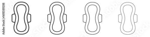 Sanitary pad icon. Thin line icon for website design and development, app development.