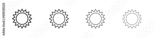 Sun icon. Thin line icon for website design and development, app development.