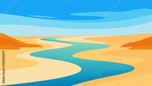 Explore the serene scene of a river's estuary teeming with vibrant life a rich ecosystem
