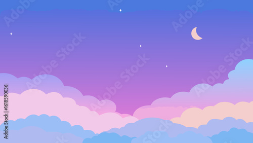 Discover the soft pastel colors of the sky during the blue hour creating a mystic atmosphere