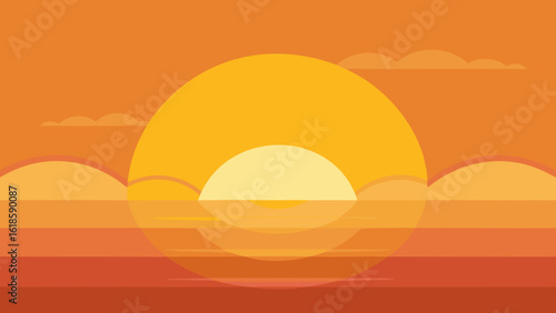 Experience the soft warm glow of a sunrise over a calm ocean creating a peaceful coastal view