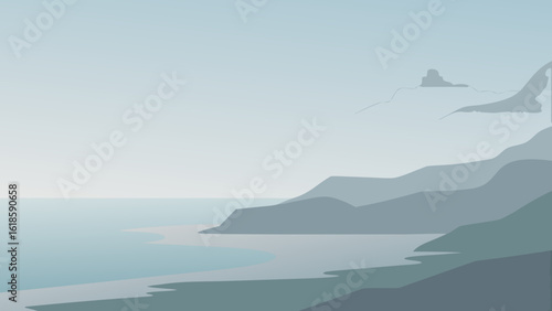 The Subtle Tones of a Foggy Morning on the Coastline