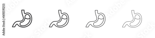 Stomach icon. Thin line icon for website design and development, app development.