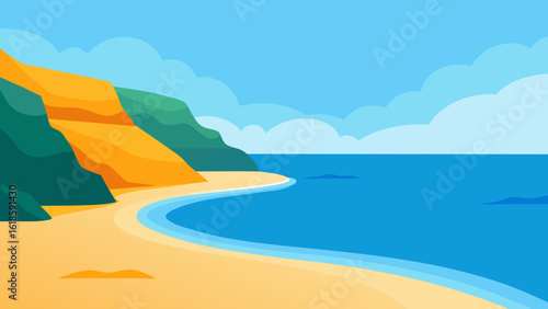 The Tranquil Scene of a Secluded Sandy Bay Surrounded by Nature