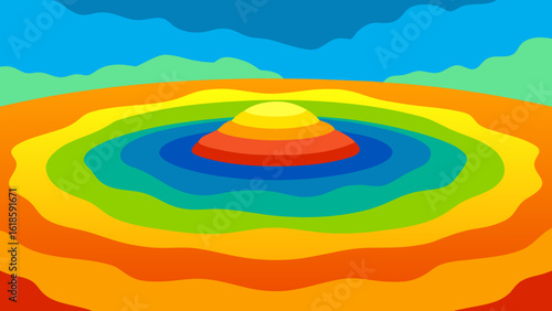 The Vibrant Colors of a Geothermal Spring Natural Beauty
