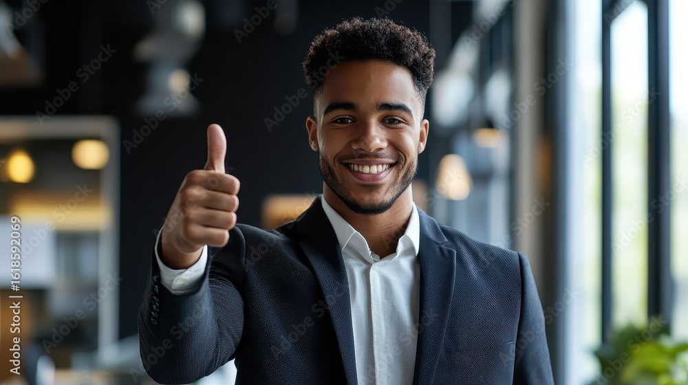 Fototapeta premium A man giving a thumbs up