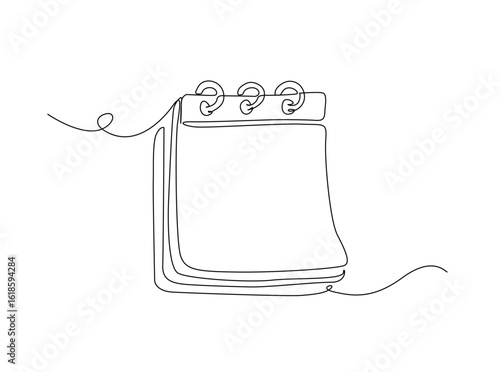 Slika na platnu Loose-leaf calendar in single outline illustration