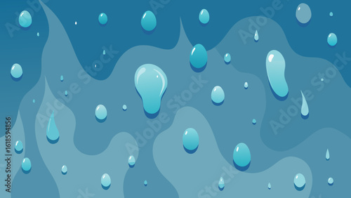 Delicate Abstract Condensation Patterns on Cold Glass Window Surface