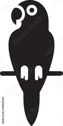 Bird Parrot Logo Vector Black Silhouette Illustration