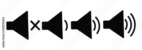 Speaker Set Icon. Sound Icon. volume icon vector illustration