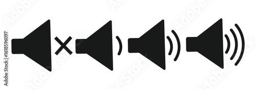 Speaker Set Icon. Sound Icon. volume icon vector illustration