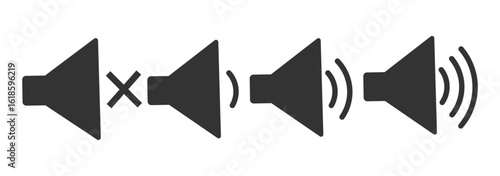 Speaker Set Icon. Sound Icon. volume icon vector illustration